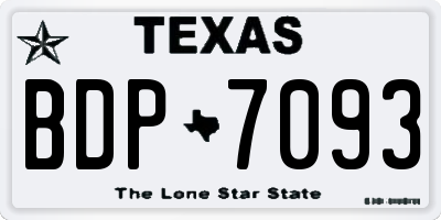 TX license plate BDP7093