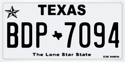 TX license plate BDP7094