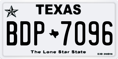 TX license plate BDP7096