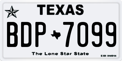TX license plate BDP7099