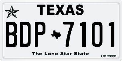TX license plate BDP7101