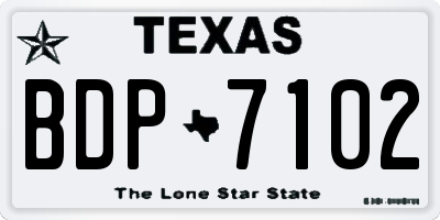 TX license plate BDP7102