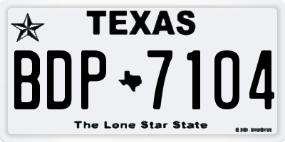 TX license plate BDP7104