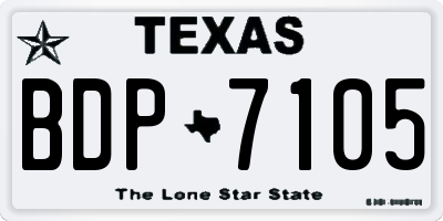 TX license plate BDP7105