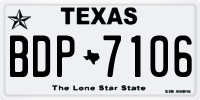 TX license plate BDP7106