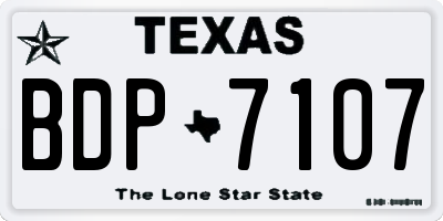 TX license plate BDP7107