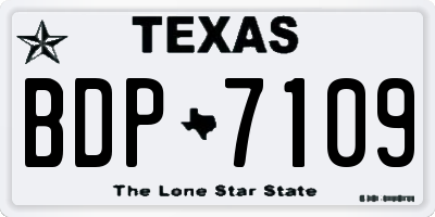 TX license plate BDP7109