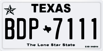 TX license plate BDP7111