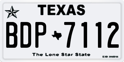 TX license plate BDP7112