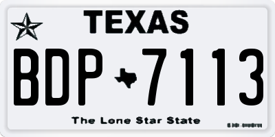 TX license plate BDP7113