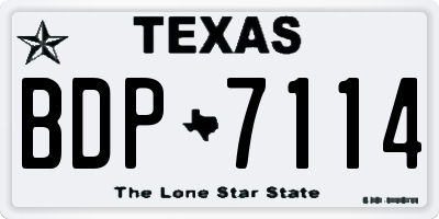 TX license plate BDP7114