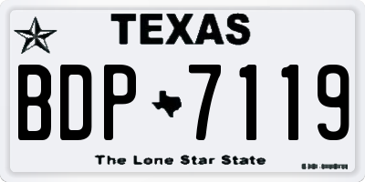 TX license plate BDP7119