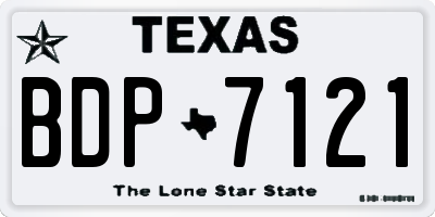 TX license plate BDP7121
