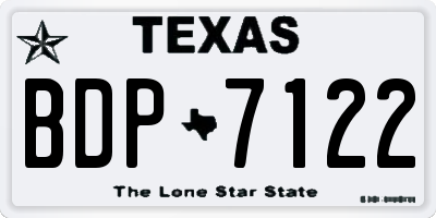 TX license plate BDP7122
