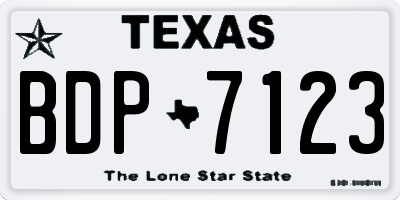 TX license plate BDP7123