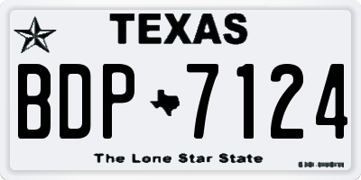 TX license plate BDP7124