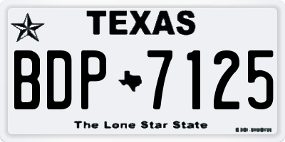 TX license plate BDP7125