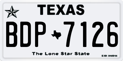 TX license plate BDP7126