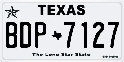 TX license plate BDP7127