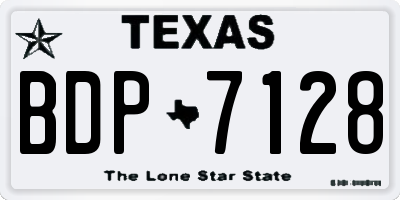 TX license plate BDP7128