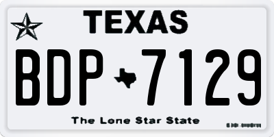 TX license plate BDP7129