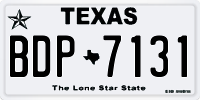 TX license plate BDP7131
