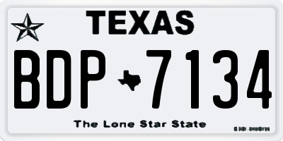 TX license plate BDP7134
