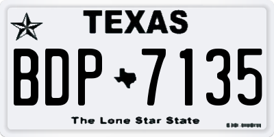 TX license plate BDP7135