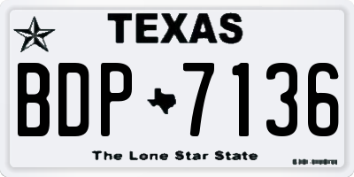 TX license plate BDP7136