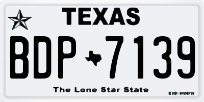 TX license plate BDP7139