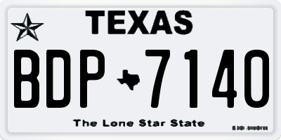 TX license plate BDP7140