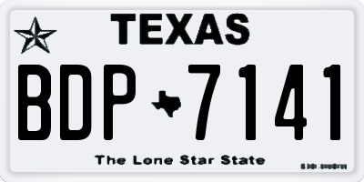 TX license plate BDP7141