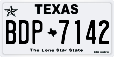TX license plate BDP7142