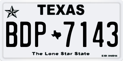 TX license plate BDP7143