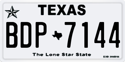 TX license plate BDP7144