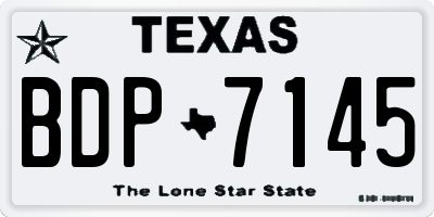 TX license plate BDP7145