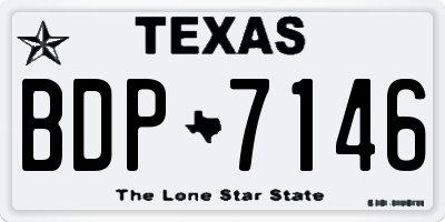 TX license plate BDP7146