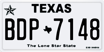 TX license plate BDP7148