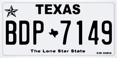 TX license plate BDP7149