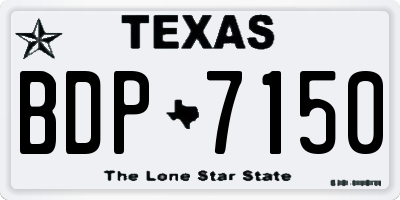 TX license plate BDP7150