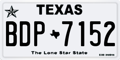 TX license plate BDP7152