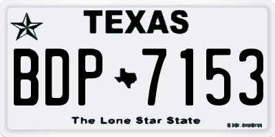 TX license plate BDP7153