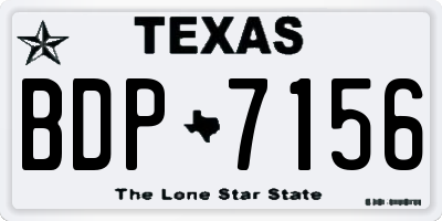 TX license plate BDP7156