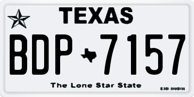 TX license plate BDP7157