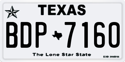 TX license plate BDP7160