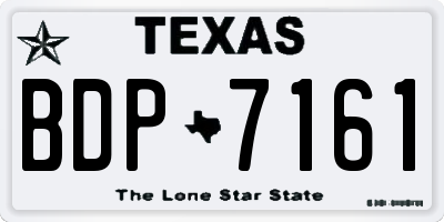TX license plate BDP7161
