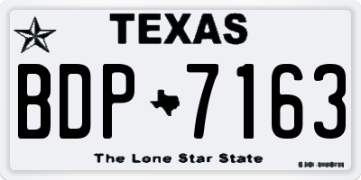 TX license plate BDP7163