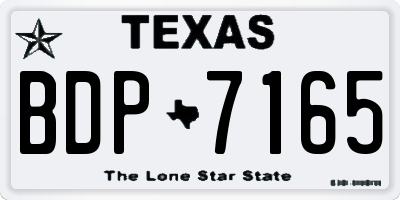 TX license plate BDP7165