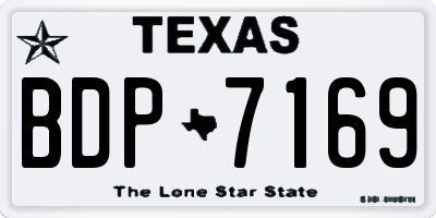 TX license plate BDP7169