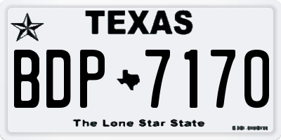TX license plate BDP7170